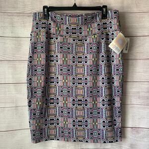 LuLaRoe Cassie Pencil Skirt Geometric Abstract Western Pattern Pull-On Size XL
